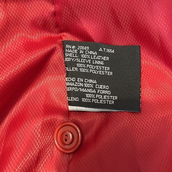 Excelled collection burgundy women’s leather pencil coat size L - Picture 8 of 13